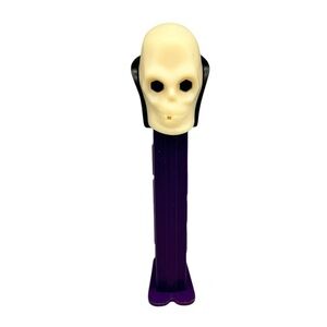 Vintage PEZ Skull Dispenser 1971 Purple Stem Made in Slovenia